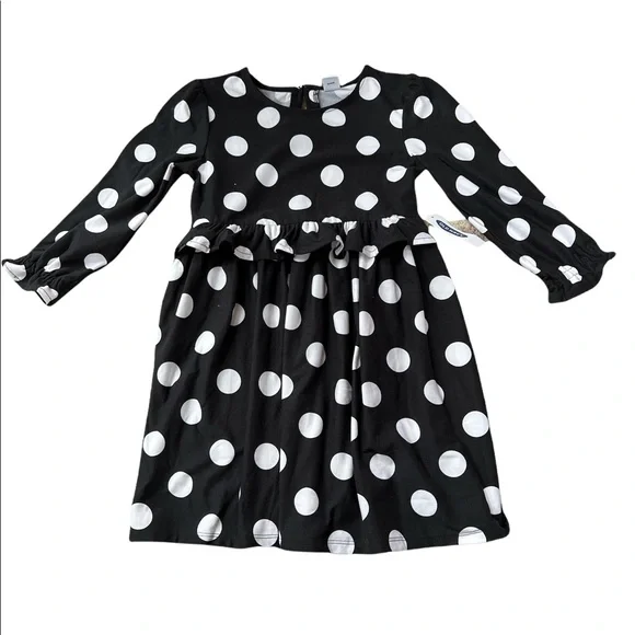 old navy black and white polka dot dress Maddie Short Sleeve Dress